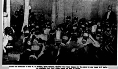 Children carrying out gas mask drill in St Clements Caves 1941
